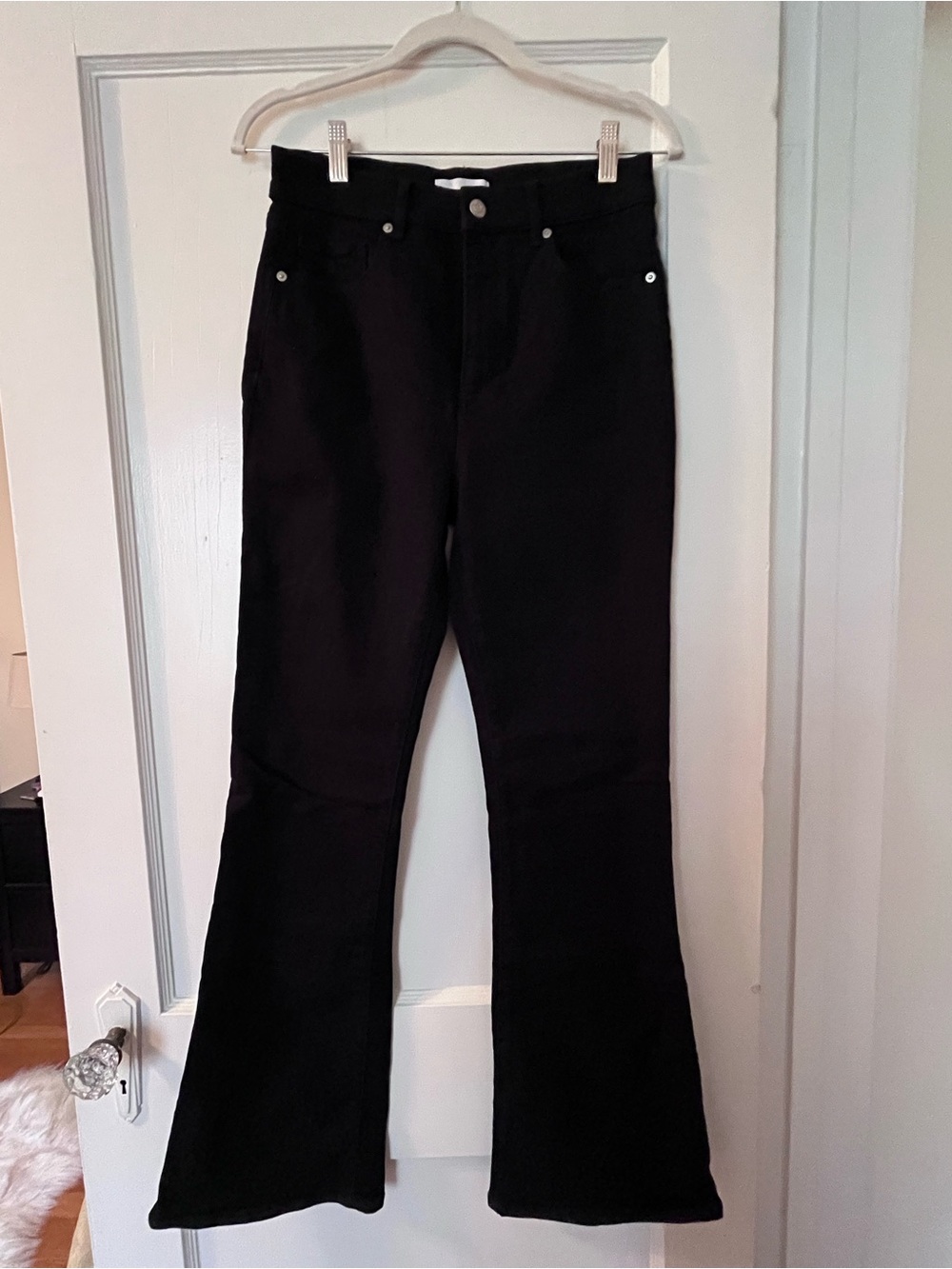 LOFT Black High-Rise Slim Flare Black Pants